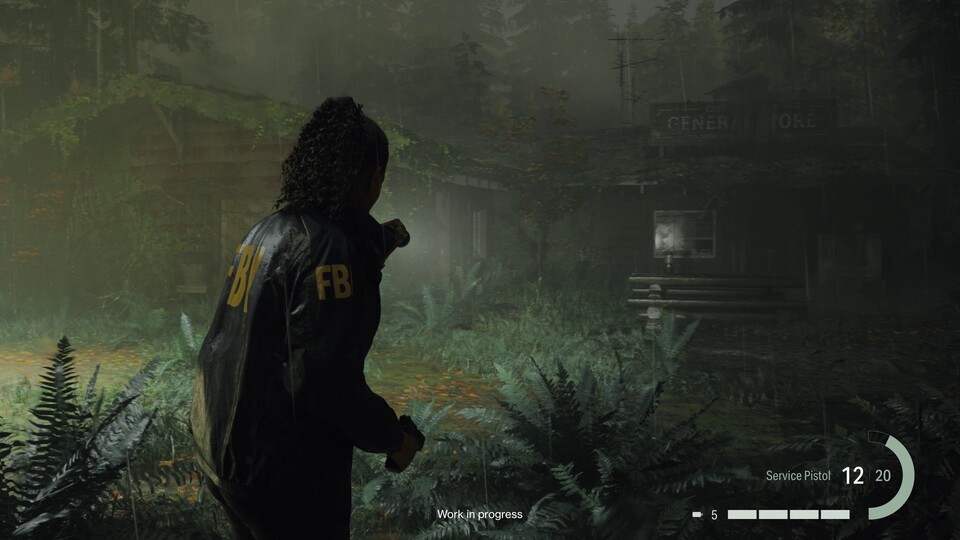 Alan Wake 2 sieht in Bewegung fantastisch aus. Besonders die Lichtstimmung sorgt für dichteste Atmosphäre.