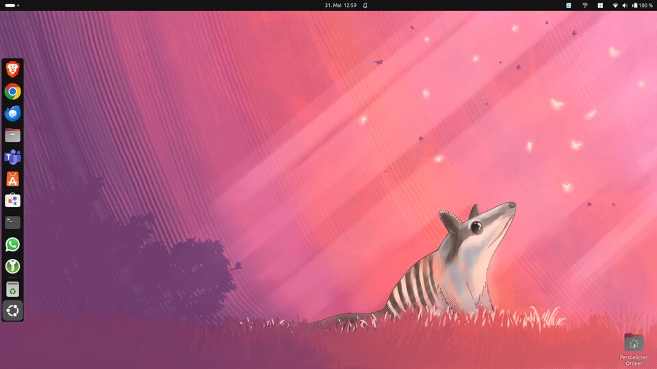 So sieht Ubuntu nativ (von einer paar wenigen Tweaks abgesehen) auf meinem Laptop aus. Es kann aber dank etlicher Erweiterungen und einer emsigen Community quasi beliebig angepasst werden.