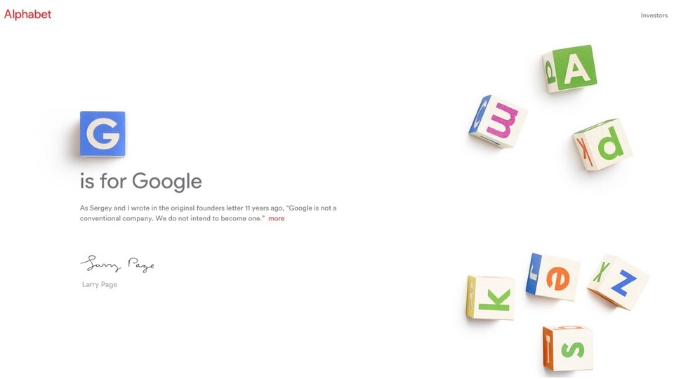 Alphabet ist der neue Mutterkonzern von Google.
