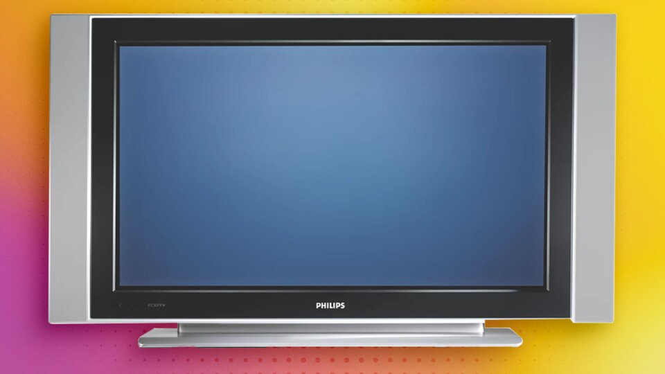 Flach, ja, aber auch recht klobig waren die Fernseher früher. (Bildquelle: Philips)