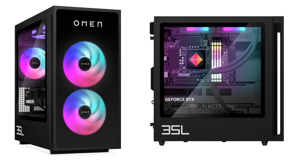 Omen, die Gaming-Marke von HP, macht starke Gaming PCs, wie den GT16-0291ng 35L – der Name rollt förmlich von der Zunge.