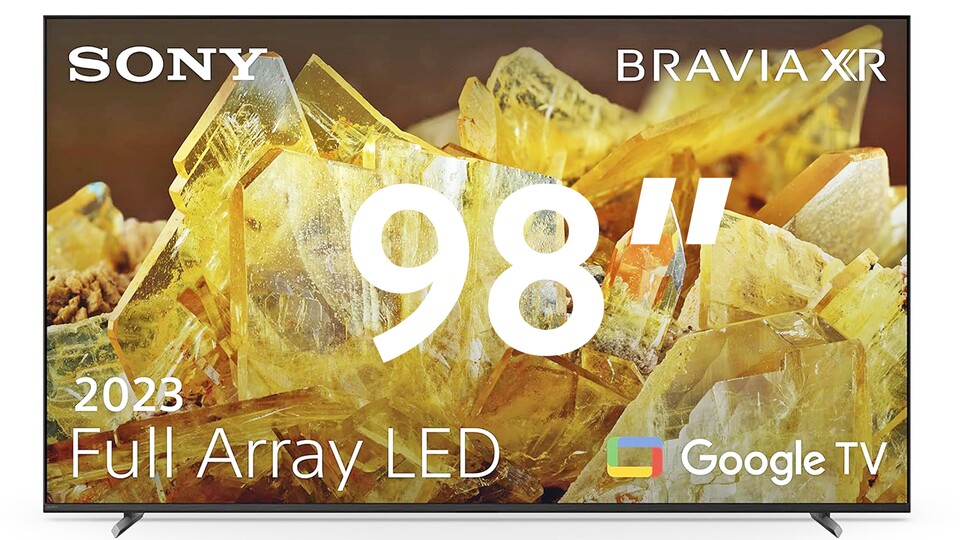 98 Zoll wirken schon eher wie eine schwarze Wand, als ein Fernseher.