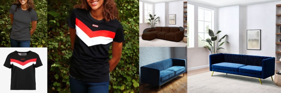 Schon vor dem Kauf testen, ob die neue Couch in euer Wohnzimmer passt, oder ein T-Shirt beim Online-Shopping digital anprobieren? Amazons neue KI machts möglich. (Quelle: Amazon)