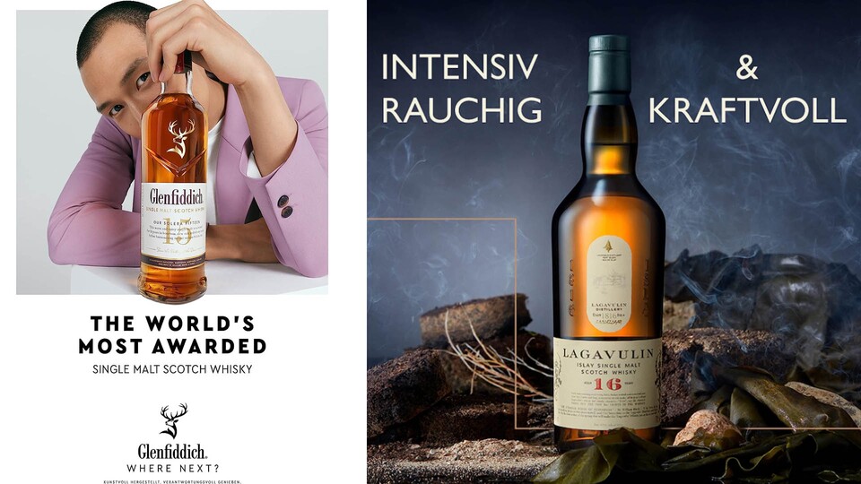 Der Lagavulin Whiskey sowie der Glenfiddich sind sehr bekannt - und schmecken gänzlich verschieden.