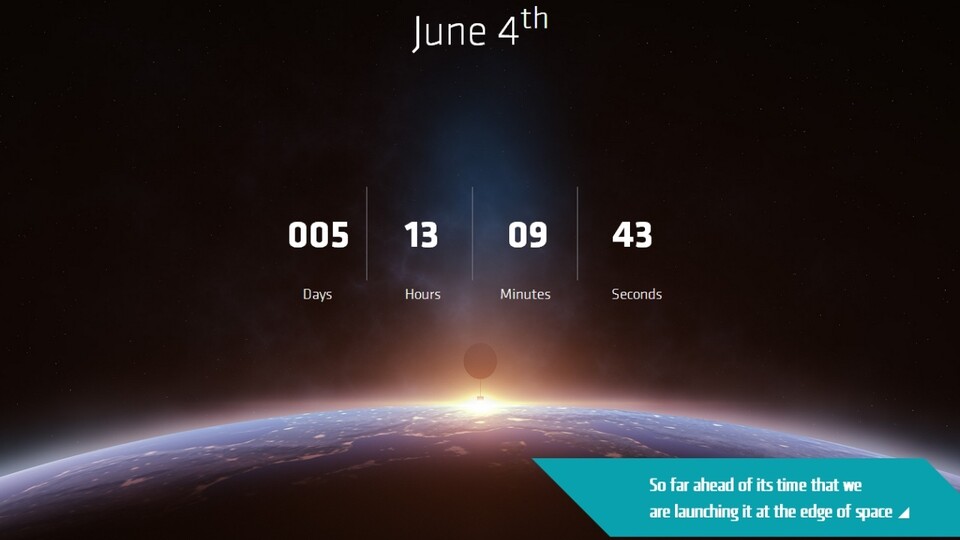 AMDs Countdown für den Start eines neuen Produktes an der Grenze zum Weltraum.