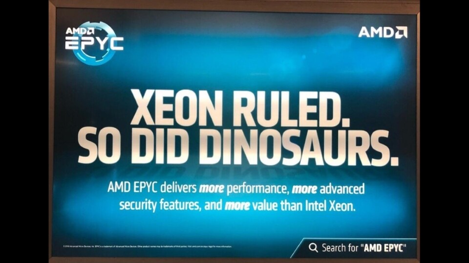 AMD Epyc: Werbung am Flughafen San José (Bildquelle: Reddit/ u/digdug-jigjug)