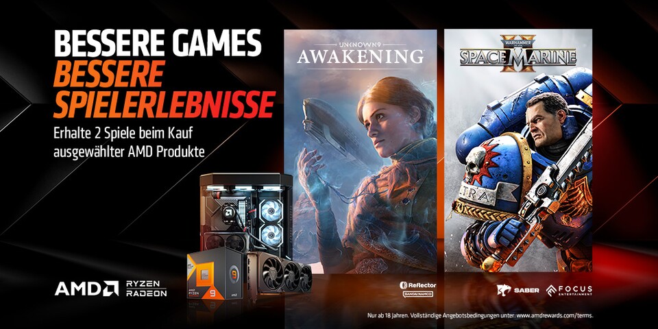 AMD bündelt gleich zwei richtig starke Spiele im Wert von ca. 110€ mit der Grafikkarte.