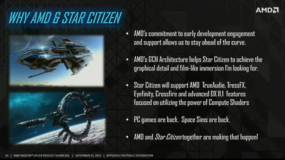 Star Citizen wird AMD-Grafikkarten mit allen Besonderheiten unterstützen.