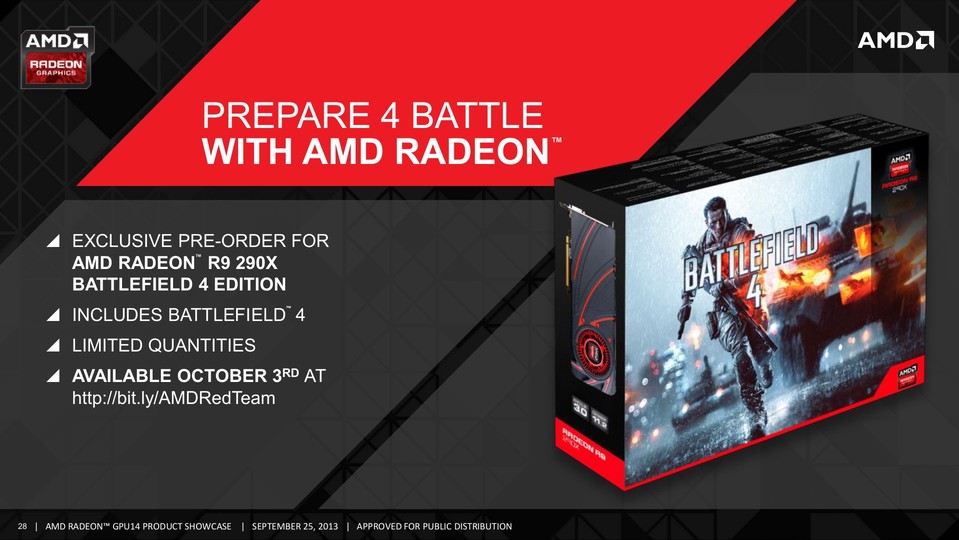 Das Bundle mit Battlefield 4 und einer Radeon R9 290X ist auf 8.000 Stück weltweit limitiert.