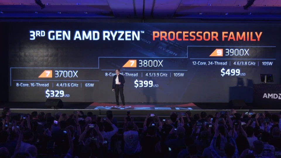 AMD stellte auf der Keynote zur Computex drei Ryzen-3000-CPUs vor - Preis und Spezifikationen überzeugen.
