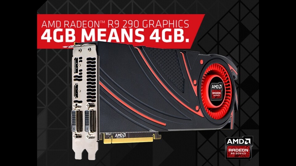 AMD weist darauf hin, dass bei einer Radeon R9 290 der gesamte Speicher schnell ist.