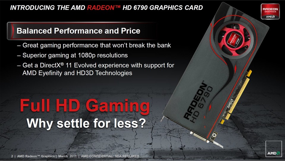 In seiner Präsentation hebt AMD erneut die stereoskopische 3D-Technik HD3D hervor. Erneut ohne passende Monitore parat zu haben.