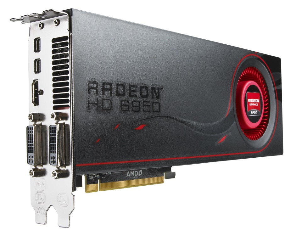 Die Radeon HD 6950 gibt es nun auch mit 1,0 statt 2,0 GByte Video-RAM.