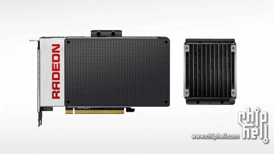 Ein Renderbild der AMD Radeon R9 390X (Bildquelle: Chiphell)