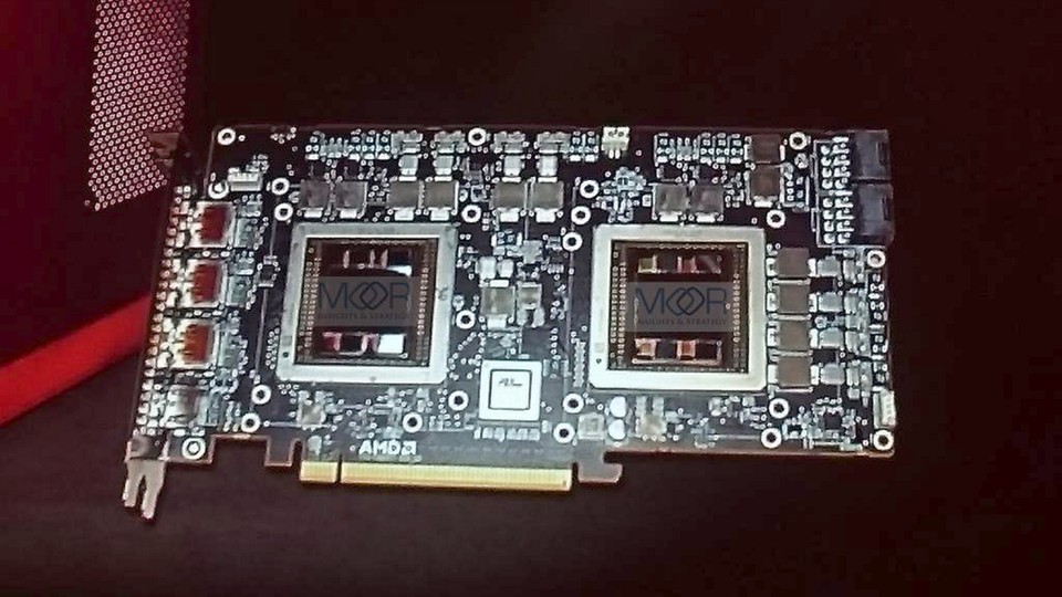 Die im Juni 2015 präsentierte AMD Radeon R9 Fury X2 (Bildquelle: Twitter/Anshel Sag)