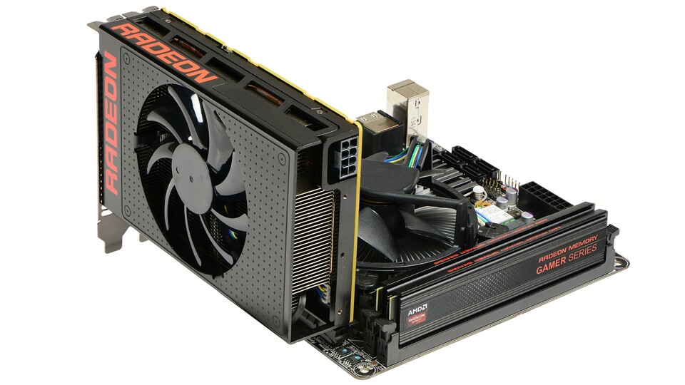 AMDs Radeon R9 Nano eignet sich mit ihrem kompakten Formfaktor besonders gut für kleine PCs im Mini-ITX-Format. Bislang gibt es in diesem Segment kaum wirklich leistungsfähige Grafikkarten.