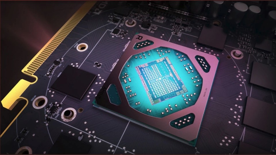 Eine angeblich aus AMDs E3-Live-Event (das kommende Nacht stattfindet) geleakte Folie, soll Details zur Radeon RX 5700 XT zeigen - 2560 Stream-Prozessoren und 8GB GDDR6.
