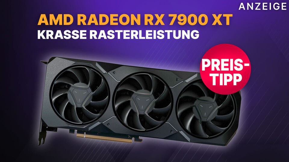 Die AMD Radeon RX 7900 XT schlägt sich in Sachen Rasterleistung richtig gut gegen die Konkurrenz von NVIDIA. Noch dazu hat sie wirklich eine Menge VRAM.