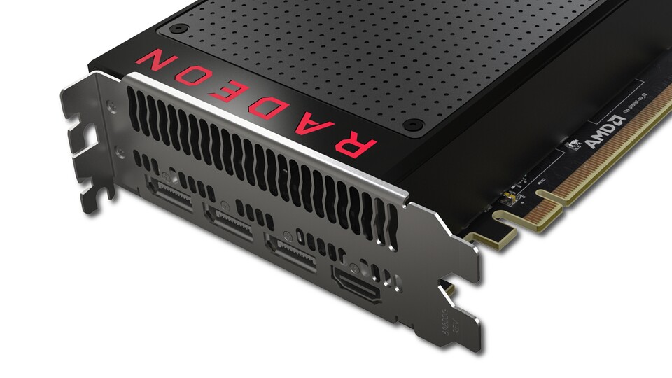 Die Vega 56 verfügt genau wie die Vega 64 über drei DisplayPorts und einen HDMI-Anschluss.