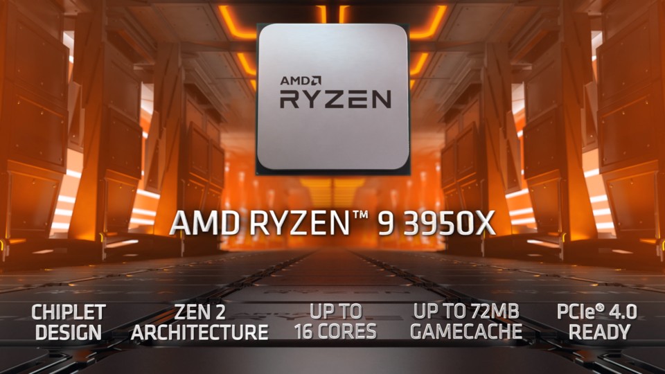 Mit 16C/32T und 4,7GHz Boost soll der Ryzen 9 3950X Gaming und Streaming auf höchstem Niveau ermöglichen.