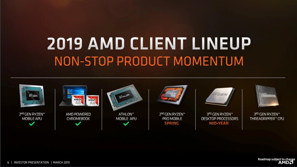 AMD hat die Pläne für 2019 konkretisiert: Nach den Ryzen-3000-CPUs Mitte 2019 soll auch eine neue Generation der Threadripper-Prozessoren noch in diesem Jahr erscheinen.