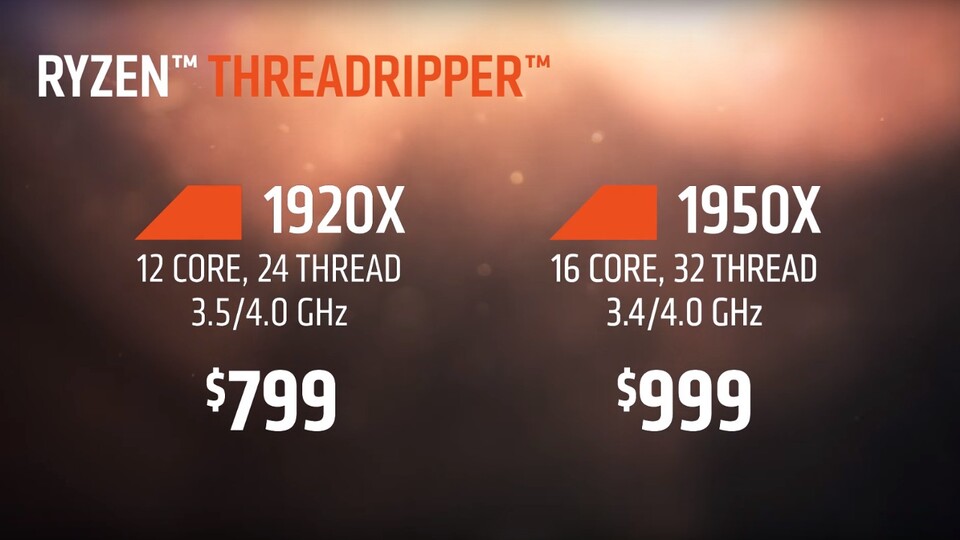 AMD veröffentlicht Anfang August zwei High-End-Prozessen. Das Topmodell Ryzen Threadripper 1950X bietet 16 Kerne und 32 Threads, neu vorgestellt wurde der 12 Kerner 1920X.