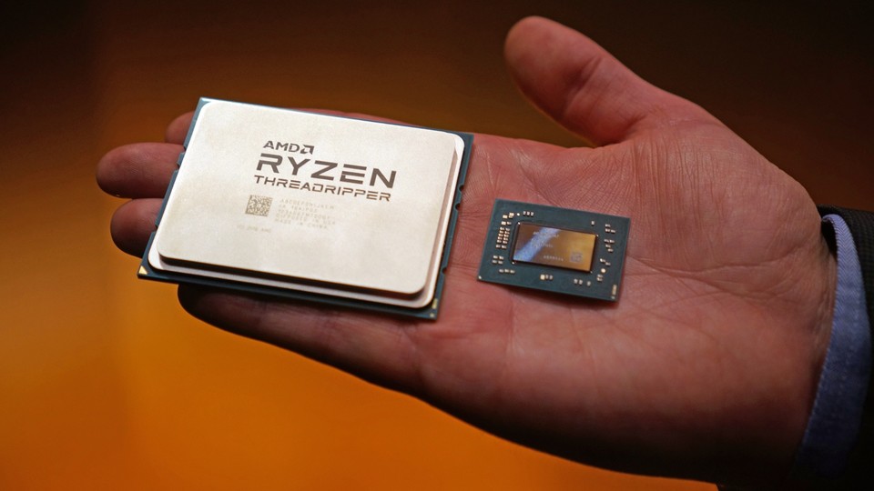 AMD Threadripper: Größe der Monster-CPU vs. Raven Ridge.
