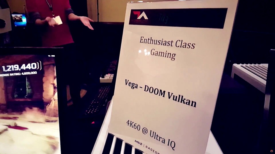 Ein AMD Vega-Prototyp lief mit Doom in 4K. (Screenshot YouTube)