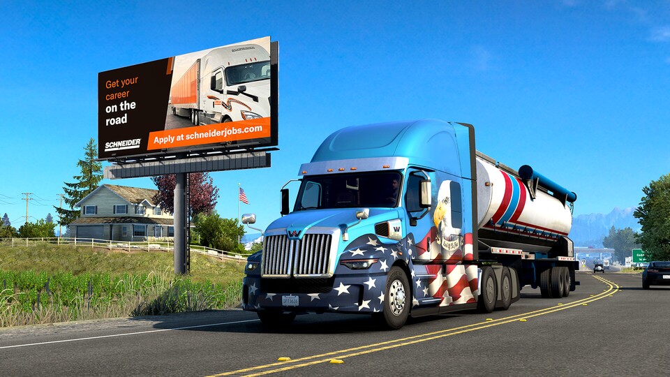 Im American Truck Simulator wird jetzt für echte Jobs geworben.