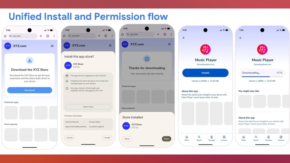Die »registrierten App Stores« sollen es euch mit einem einheitlichen Design erleichtern, euch zurechtzufinden.