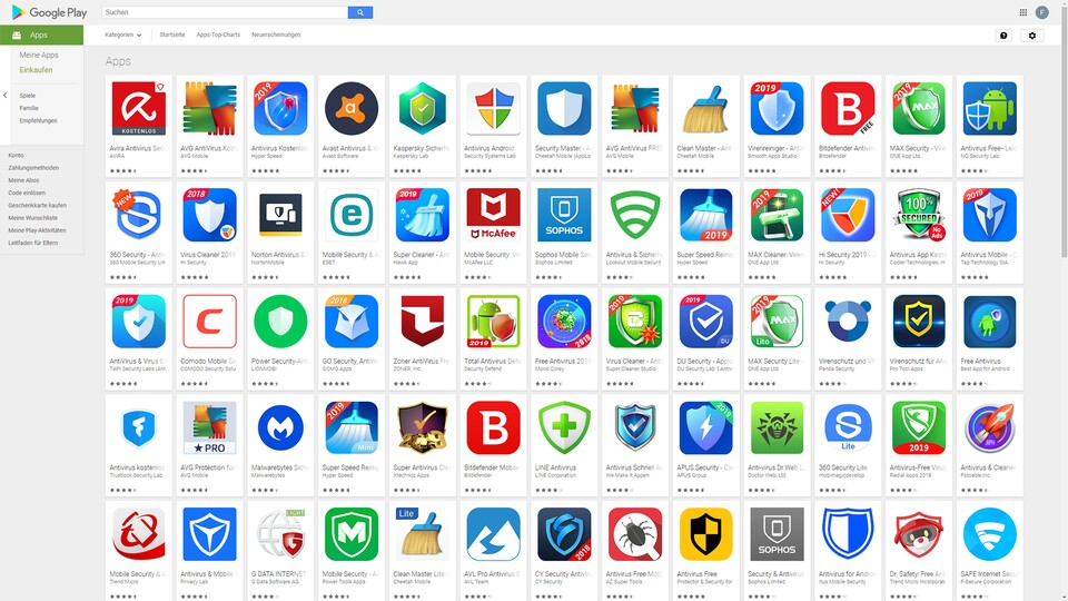 Der Play Store bietet eine Masse an Antivirus-Apps für Android - manche erkennen sich selbst als Malware.