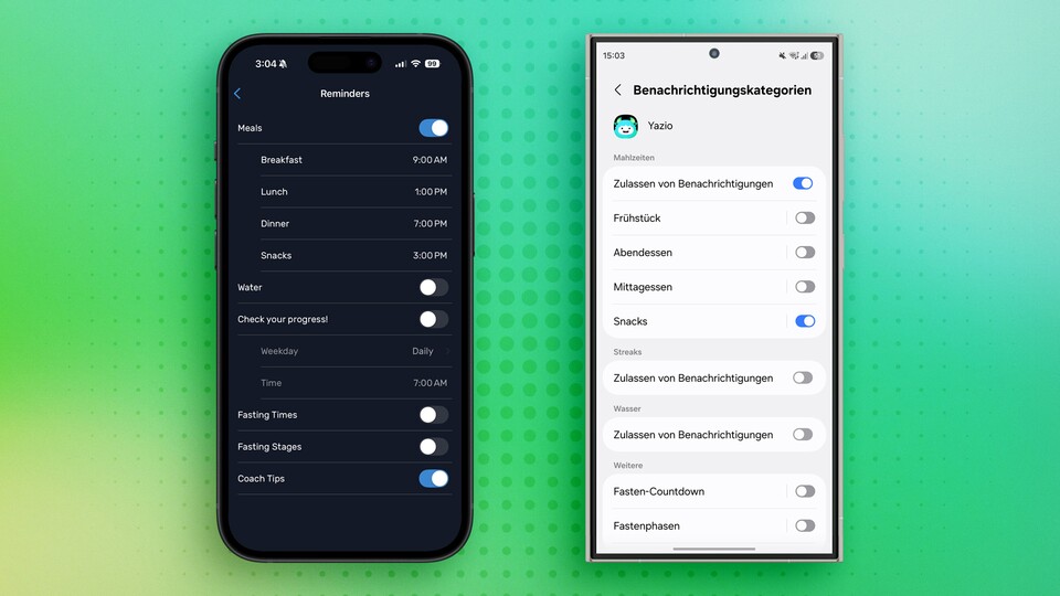 Viele Apps bieten auch beim iPhone verschiedene Möglichkeiten für Mitteilungseinstellungen. Aber nicht immer und längst nicht so komfortabel wie bei Android.