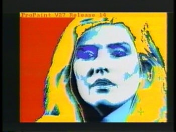 Debbie Harry, von Andy Warhol auf dem Amiga 1000 gezeichnet - Warhol war von den Möglichkeiten der Grafikbearbeitung begeistert.