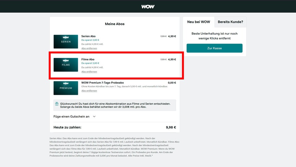 Das Serien-Abo allein gibt es nicht regulär zu buchen, ihr müsst das Filme-+-Serien-Paket anwählen und das Filmangebot manuell entfernen.