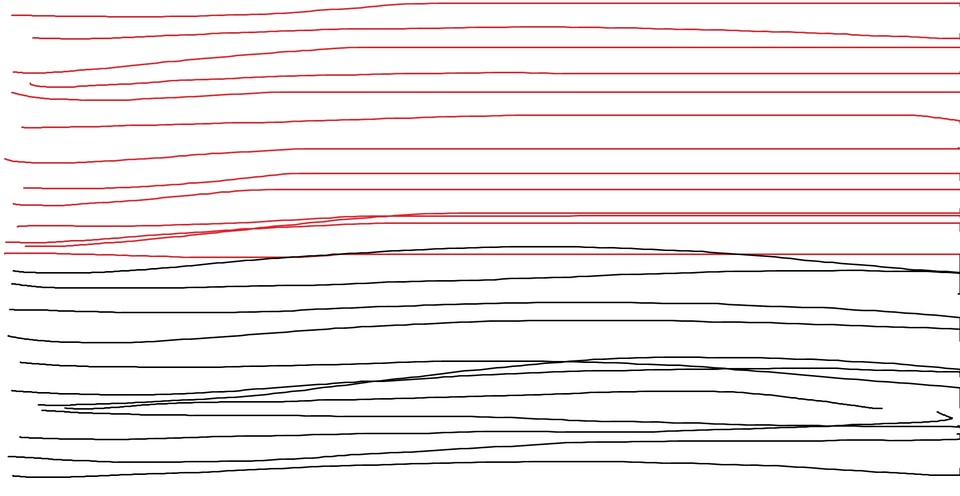Angle-Snapping AN/AUS : Die roten Linien haben wir mit aktiviertem Angle-Snapping gezogen, die schwarzen frei Hand - die Unterschiede sind zwar weniger stark als beispielsweise bei einer Steelseries Sensei, aber dennoch spürbar.