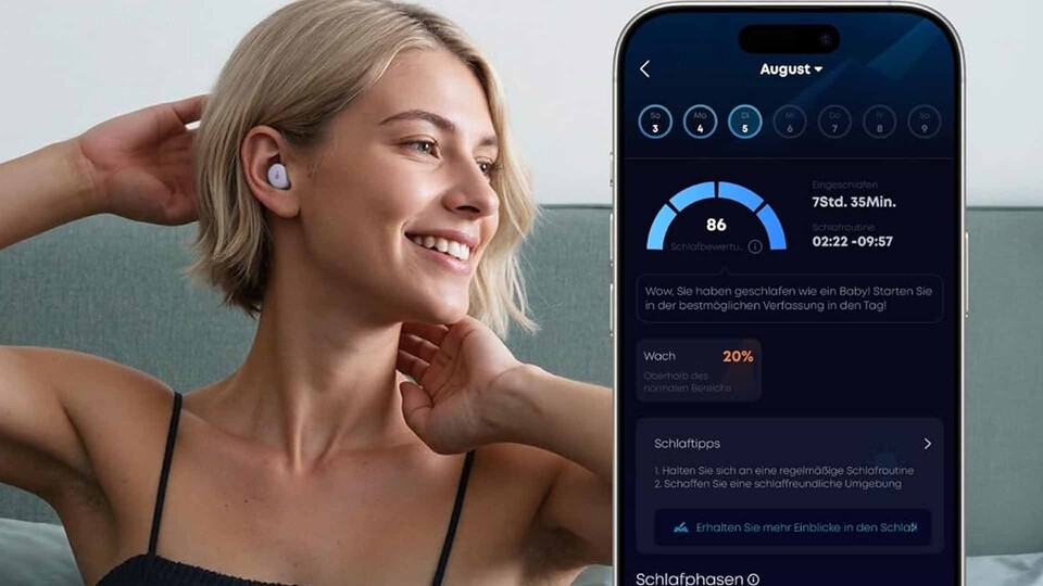 Über die App könnt ihr Naturgeräusche, Podcasts und Schlafprofile komfortabel verwalten.