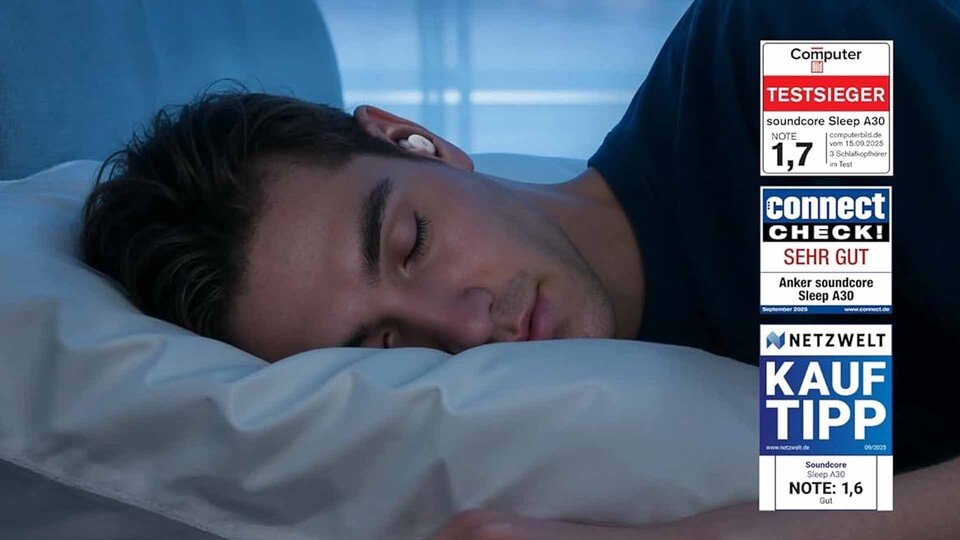Ein echter Hit bei der Fachpresse: Die soundcore Sleep A30 wurden speziell für komfortables Schlafen entwickelt.