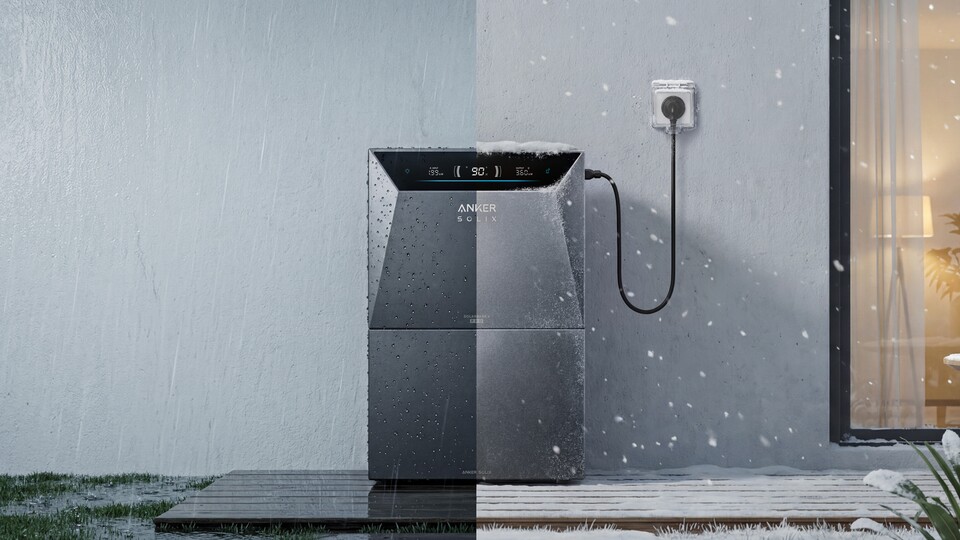 Dank IP66-Zertifizierung und einer Betriebstemperatur von -20 bis 55 Grad Celsius hält die Solarbank 4 Pro einiges aus. (Bildquelle: Anker)