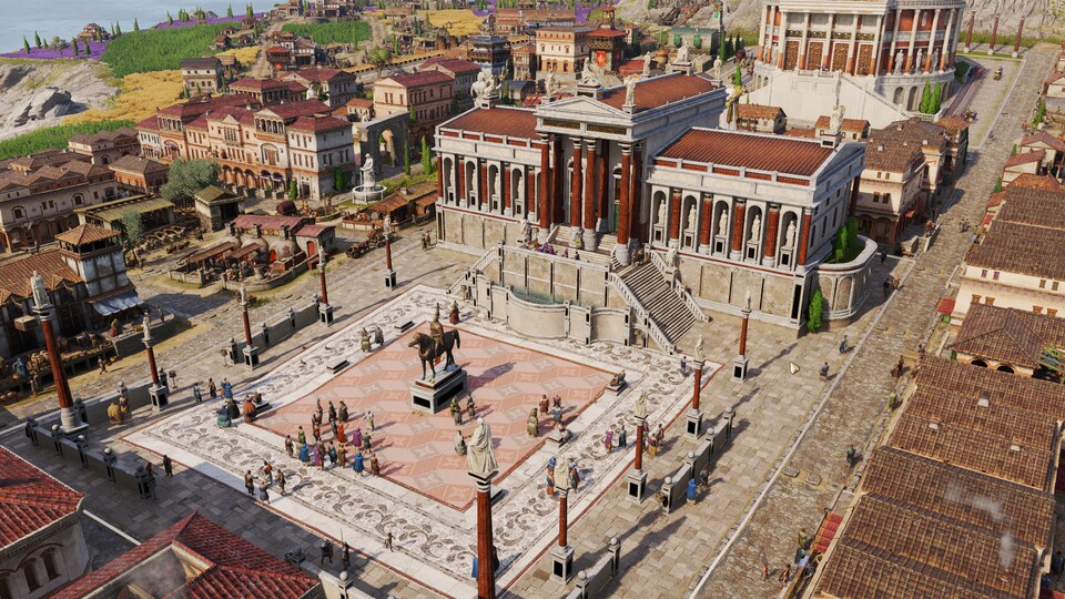 Das Forum ist in Anno 117 ein dekorierter Platz vor einer Art Gerichtsgebäude. Kann man so machen, aber mehr wäre auch denkbar.