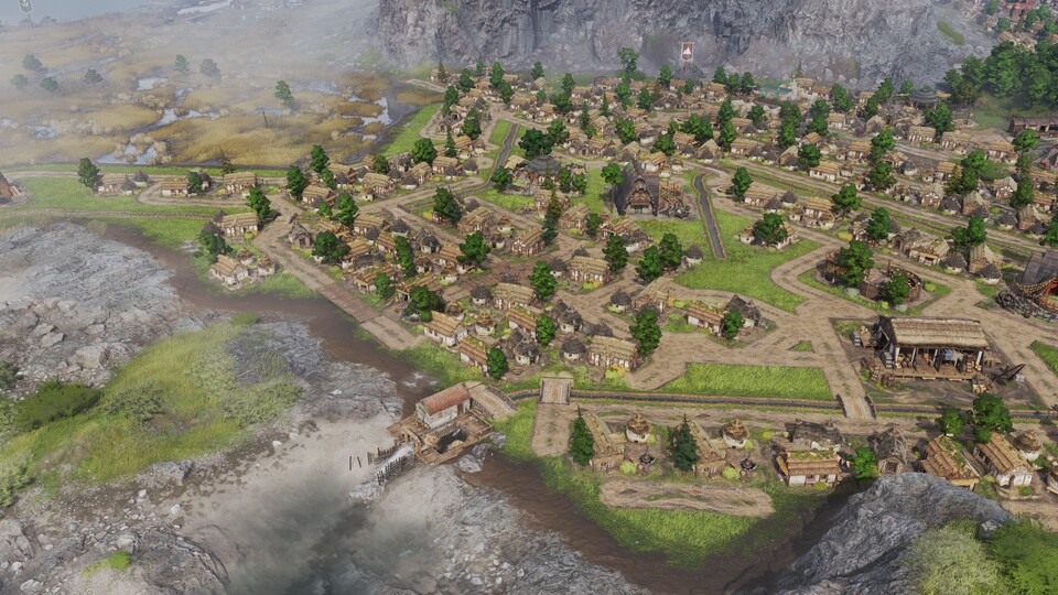 Mit der Forschung Drainage legt ihr den Sumpf
trocken, also quasi das Pendant zur Bewässerung im Anno 1800-Enbesa.