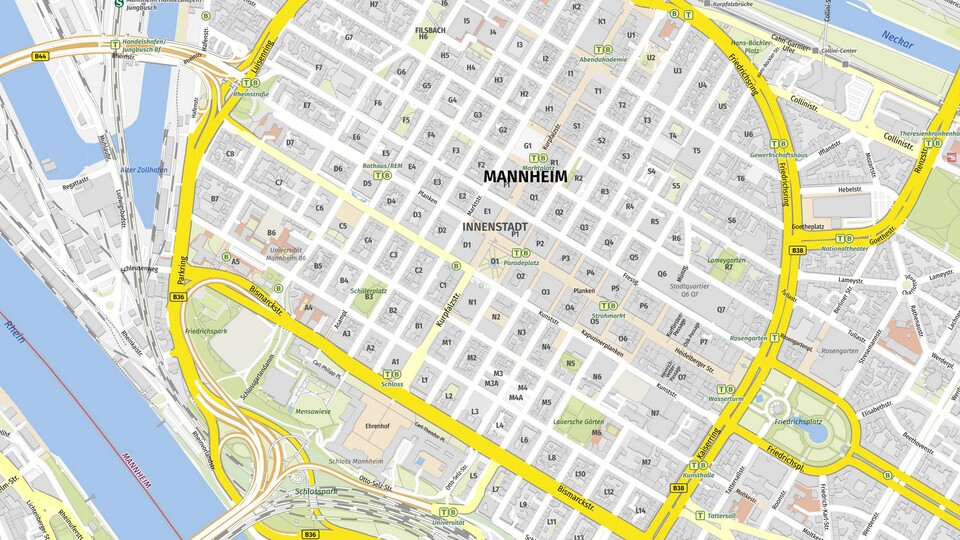 Voll rechtwinklig: Mannheim-Mitte