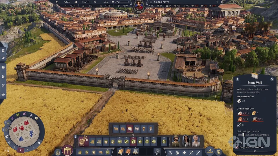 Eine Mauer schützt eure Stadt, steht aber auch einer Expansion oft im Weg.