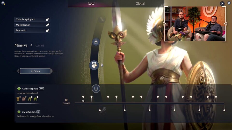 Die Götterseite von Minerva war bislang nur kurz in einem Stream zu sehen, deshalb wird ihr Gesicht hier von den Entwicklern verdeckt.