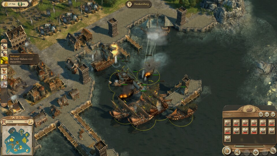 In Anno 1404 gabs zwar ausschließlich Segelschiffe, doch Windrichtung und -stärke waren wumpe.