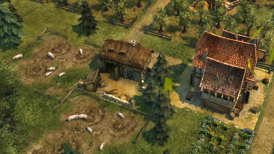Geruchsneutral: In Anno 1404 waren Schweine kein Störfaktor.