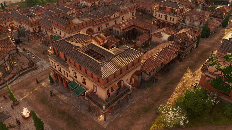 Auch in Anno 117 finden wir Häuser, die schicken Domus ähneln. Sogar ein Atrium und Wandmalereien sind zu sehen.