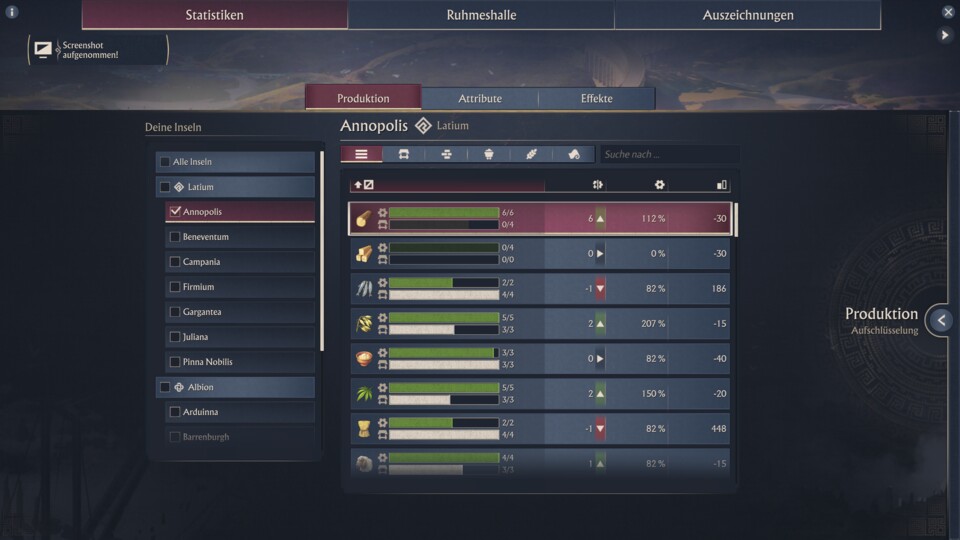 Der Statistikbildschirm von Anno 117 deckt bereits eine Menge ab – aber noch lange nicht alles.