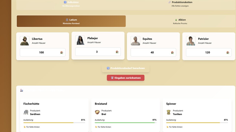 Der Kalkulator sieht gut aus, muss aber noch weiter entwickelt werden.