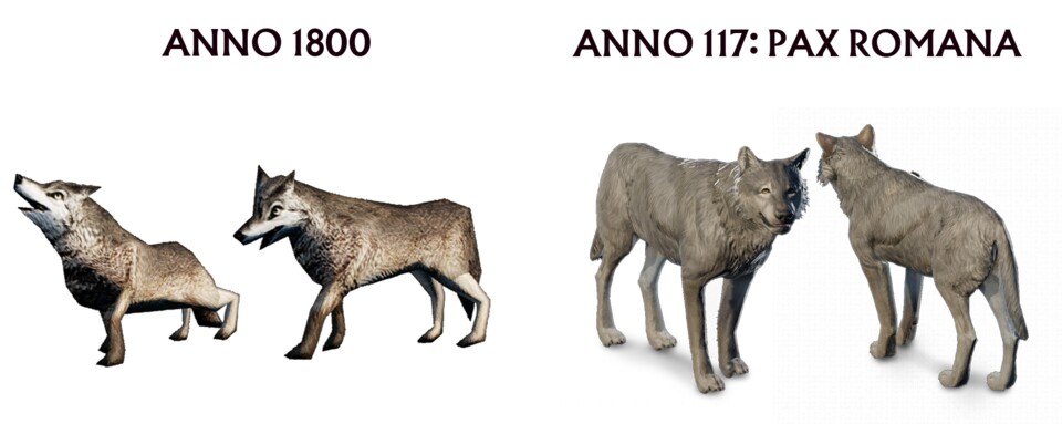 So sahen Wölfe in Anno 1800 aus der Nähe aus? Gruselig.