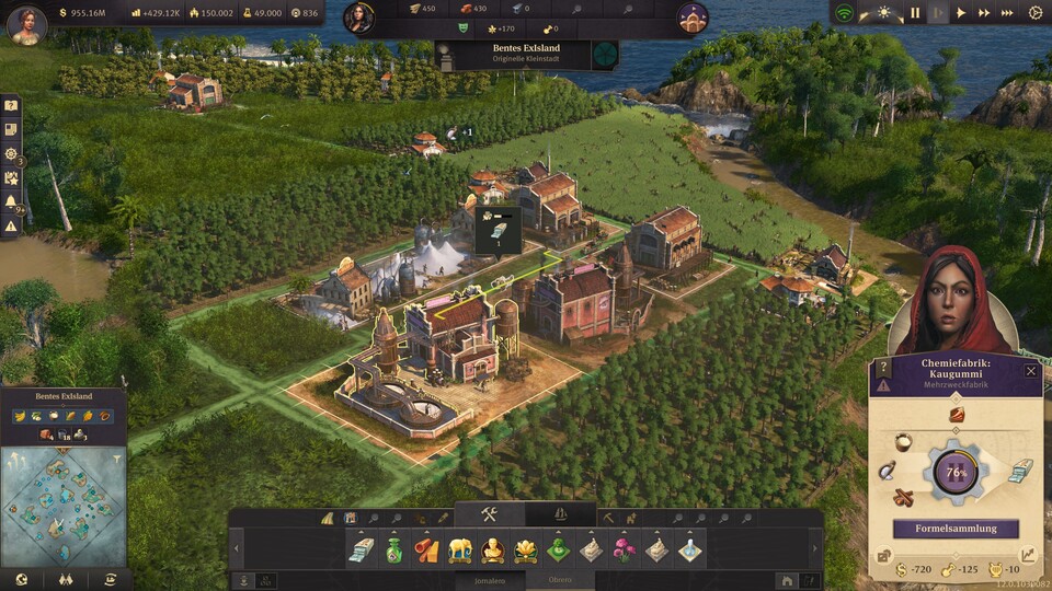 Mehrere Produktionsketten von Dächer der Stadt wie die Kaugummis erfordern zusätzliche Betriebe und Handelsrouten in der Neuen Welt. So ihr denn noch Platz dafür habt.